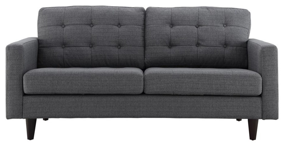 Modern Contemporary Loveseat  Gray Fabric   Midcentury   Loveseats   by House Bound  Houzz