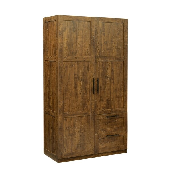 High Wardrobe Kitchen Cabinet with 2 Doors and 2 Drawers - - 35682211