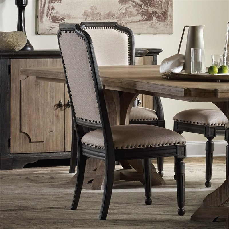 Hooker Furniture Corsica Upholstered Side Chair in Dark Wood   Traditional   Dining Chairs   by Homesquare  Houzz