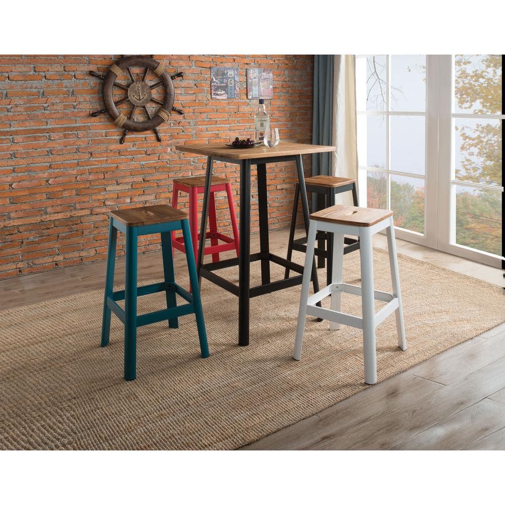 Acme Furniture Jacotte 30 in. Natural and Black Bar Stool 72332