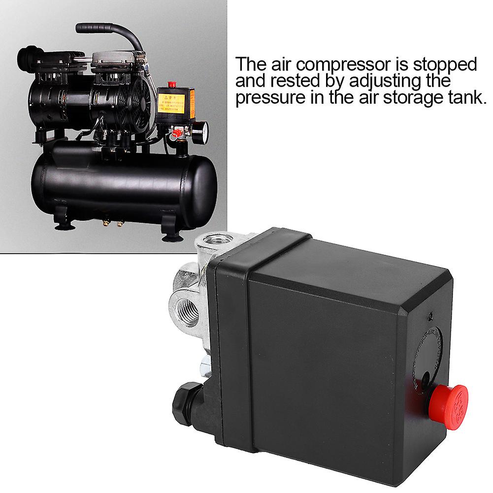 Air Pressure Automatic Switch Black Vertical 3-phase 4-way 380v 8kg G1/4in Thread