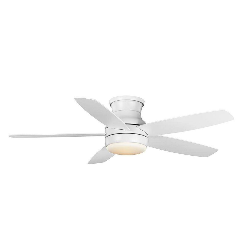 Hampton Bay Ashby Park 52 in. White Color Changing Integrated LED Matte White Indoor Ceiling Fan with Light Kit and Remote Control 59258