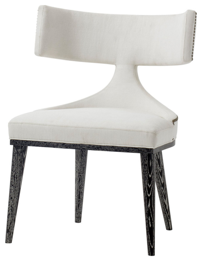 Ross Dining Chair Mezula Oyster/Upholstered Black   Modern   Dining Chairs   by Virgil Stanis Design  Houzz