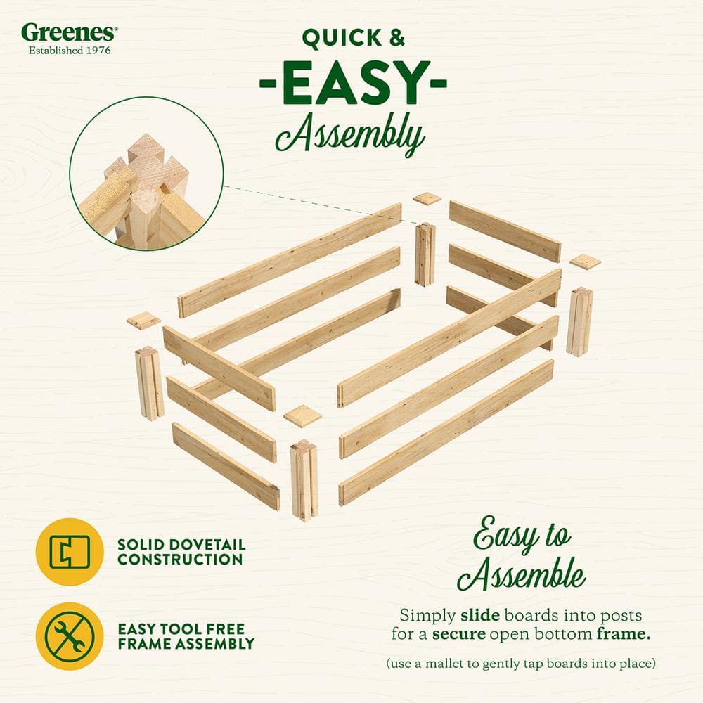 Greenes Fence 2 ft. x 4 ft. x 10.5 in. Original Cedar Raised Garden Bed RC24484T