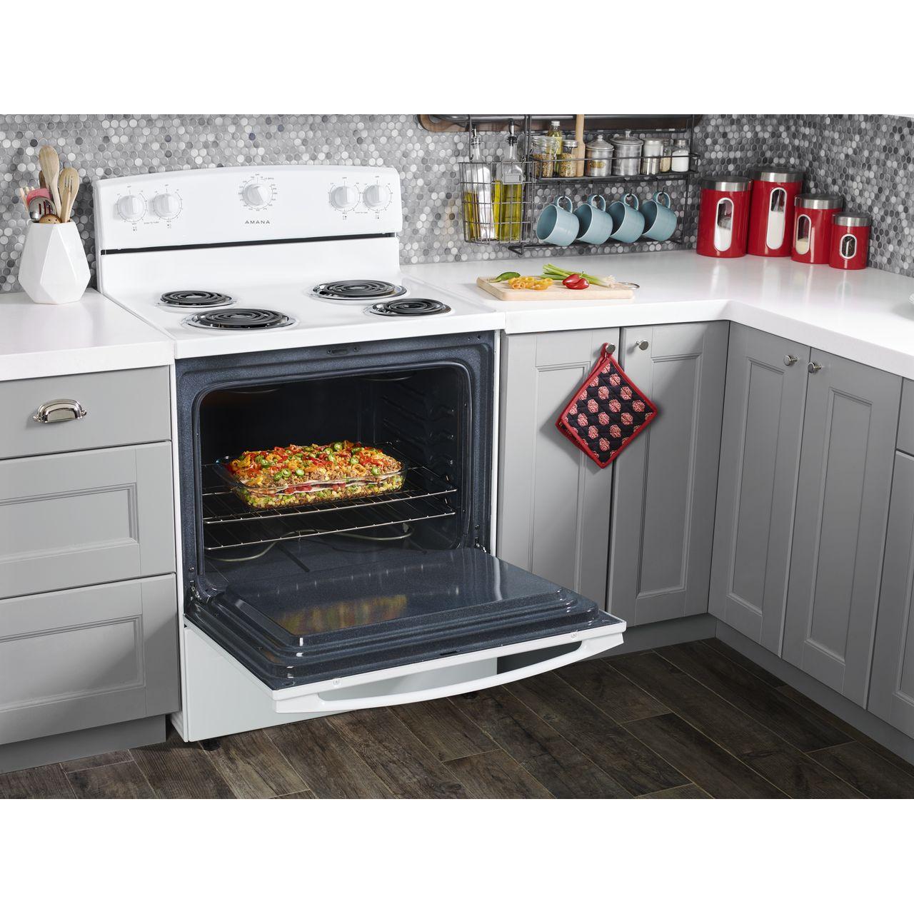 Amana 30-inch Freestanding Electric Range with Temp Assure™ cooking system ACR2303MFW