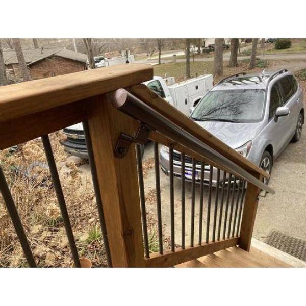 EZ Handrail 1.9 in. Aluminum Round ADA Handrail White Endcap EZA410-W