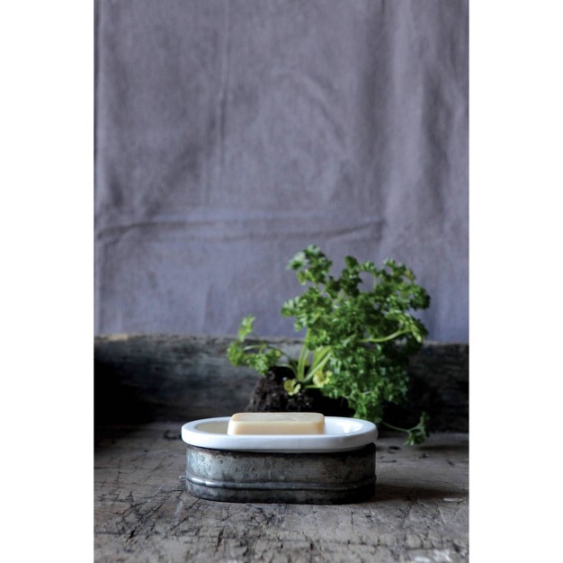 Metal amp Stoneware Soap Dish Storied Home