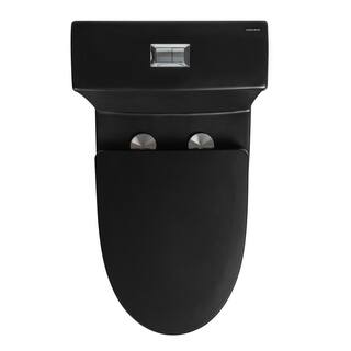 Casta Diva Rough-in 12 in. 1-Piece 0.91.28 GPF Dual Flush Elongated Skirted Toilet in Black Seat Included CD-T002