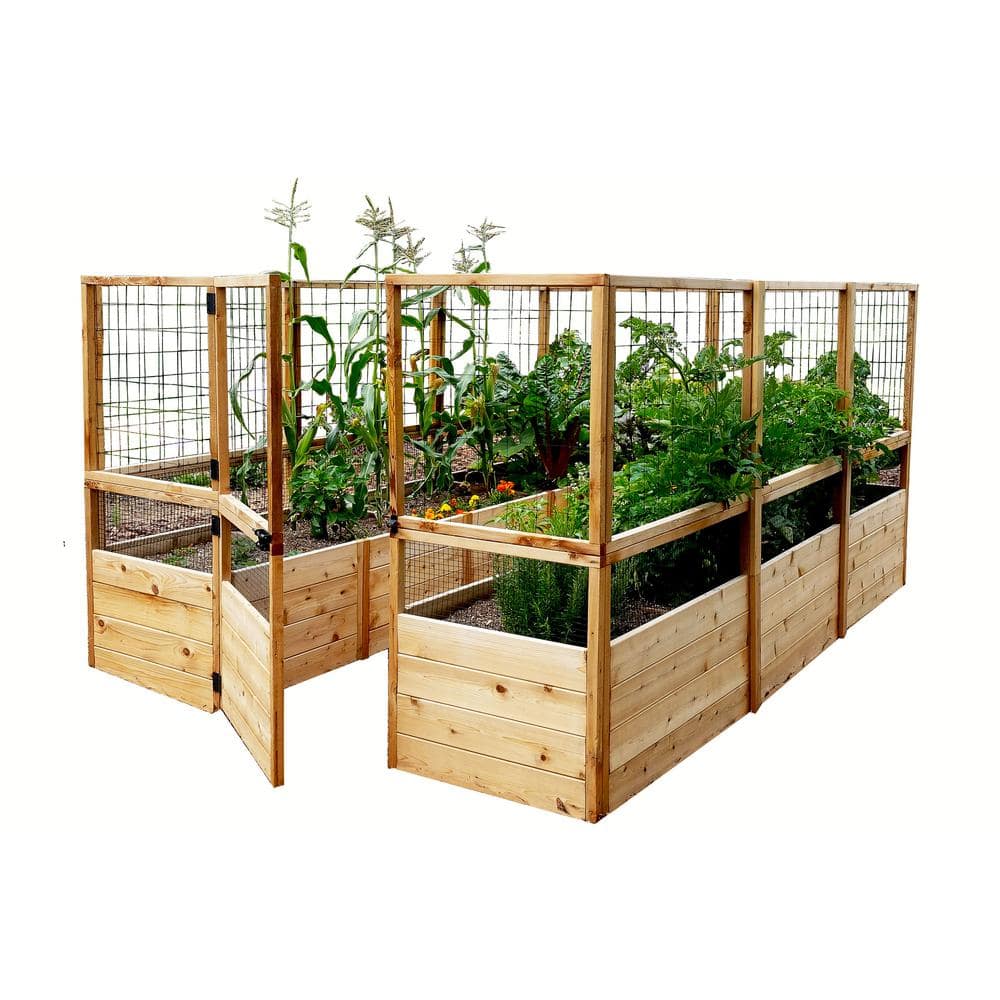 Outdoor Living Today 8 ft. x 12 ft. Garden in a Box with Deer Fencing RB812DFO