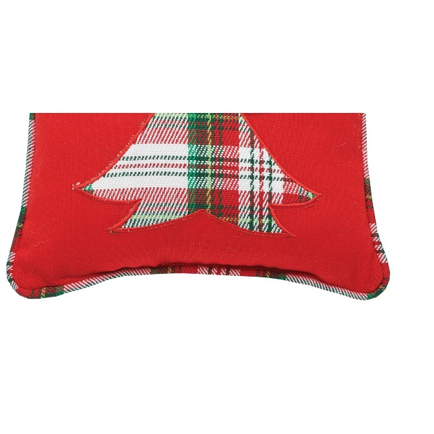 C amp f Home Plaid Christmas Tree Applique Throw Pillow