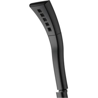 Delta 1-Spray Patterns 1.75 GPM 2.38 in. Wall Mount Handheld Shower Head with H2Okinetic in Matte Black 59421-BL-PK