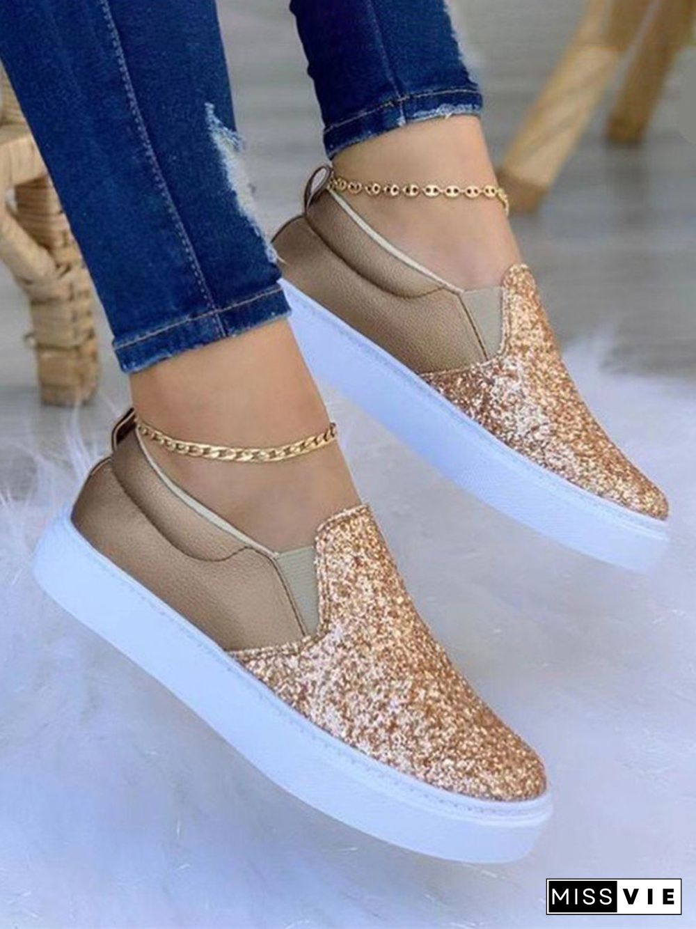 Women Plain All Season Party Closed Toe Glett Plus Size Non-Slip Loafers EVA Flats