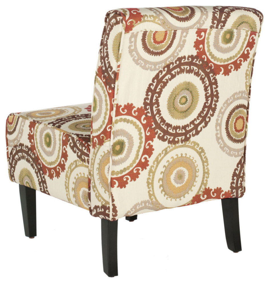 Karla Armless Club Chair  Beige/Brown/Orange   Contemporary   Armchairs And Accent Chairs   by Rustic Home Furniture Deco  Houzz