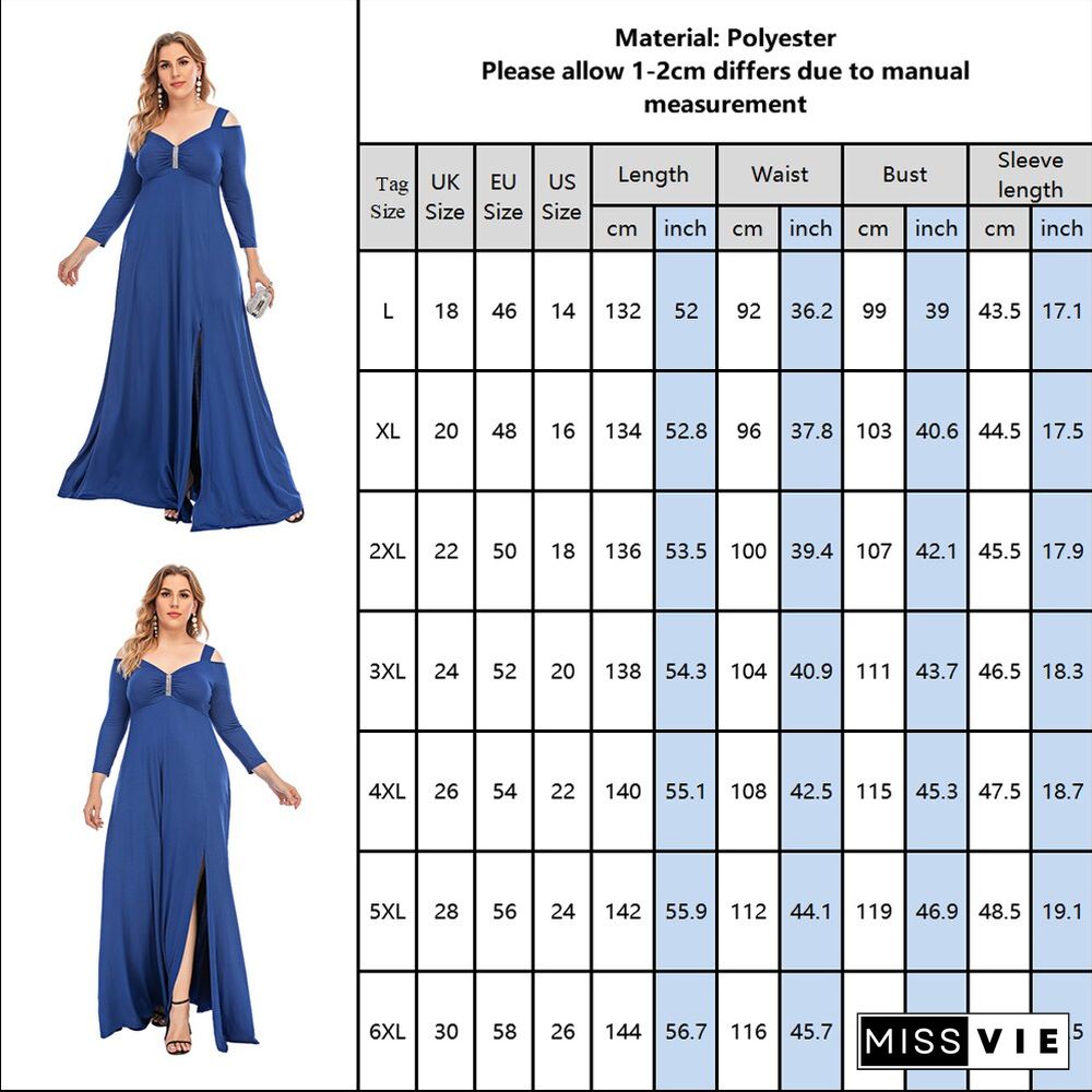 Sale Off Shoulder Maxi Dress 3/4 Sleeve Long Dresses For Women Sexy Dress Ladies Party Solid Vestidos Plus Size 6Xl Autumn D30