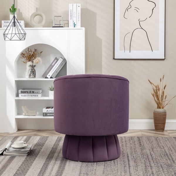 SEYNAR Modern Glam Velvet Upholstered Swivel Accent Arm Barrel Chair for Living Room