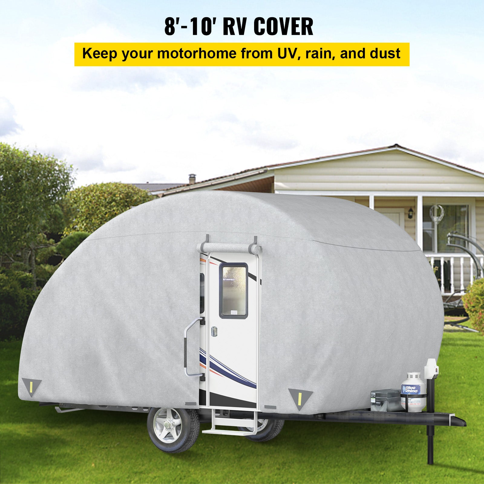 VEVOR Classic Accessories Over Drive PolyPRO3 Deluxe Teardrop Trailer Cover， Fits 8' - 10' Trailers Front Entrance