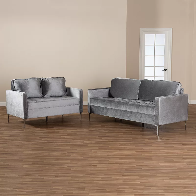 Baxton Studio Clara Couch and Loveseat 2-piece Set