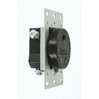 Leviton 30 Amp Flush Mount Shallow Single Outlet Black R10-07313-S00