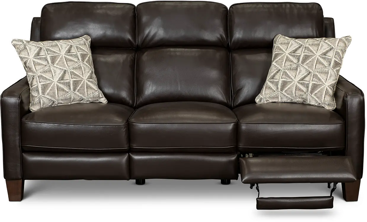 Madrid Chocolate Brown Leather Power Reclining Sofa