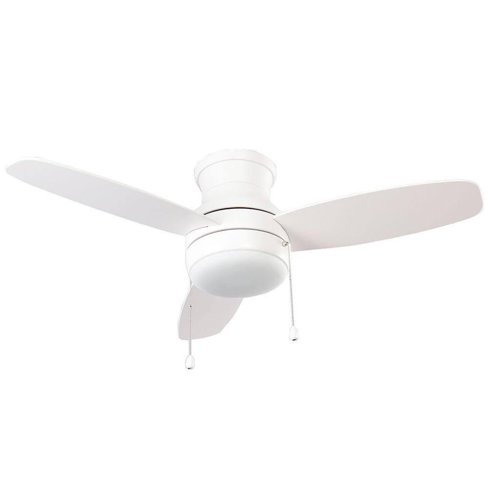 Hampton Bay Ashby Park 44 in. White Color Changing Integrated LED Matte White Indoor Ceiling Fan with Light and 3 Reversible Blades 59248