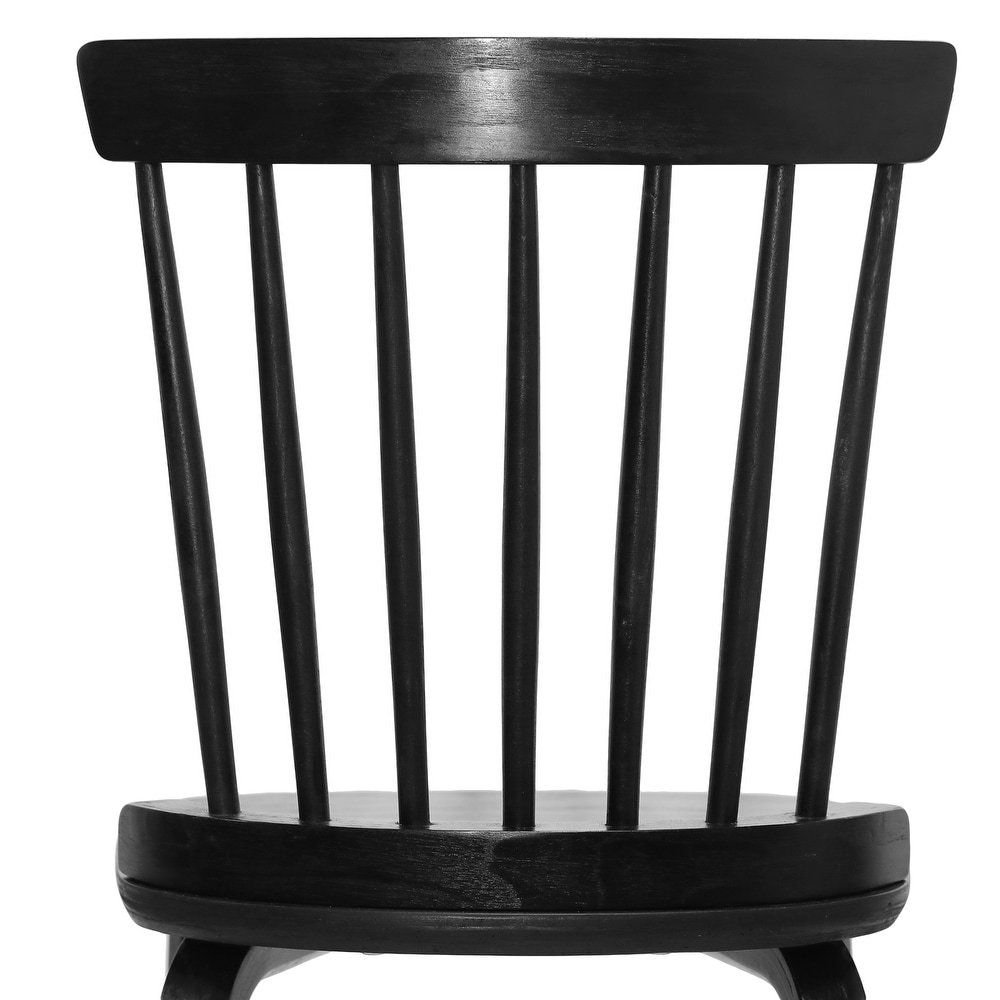 Farmhouse Spindle back Windsor Dining Chairs with Bentwood Legs  Black   33.5\