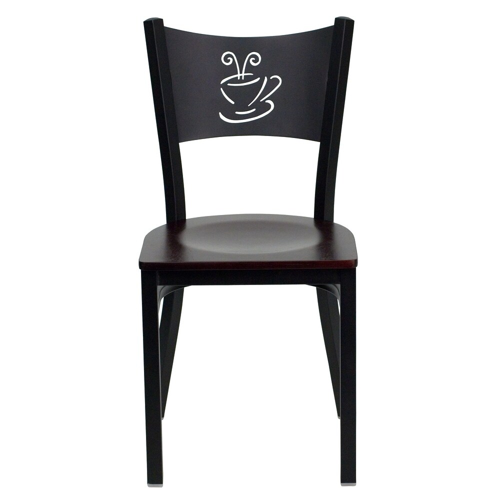 2 Pack Coffee Back Metal Restaurant Chair   17.25\