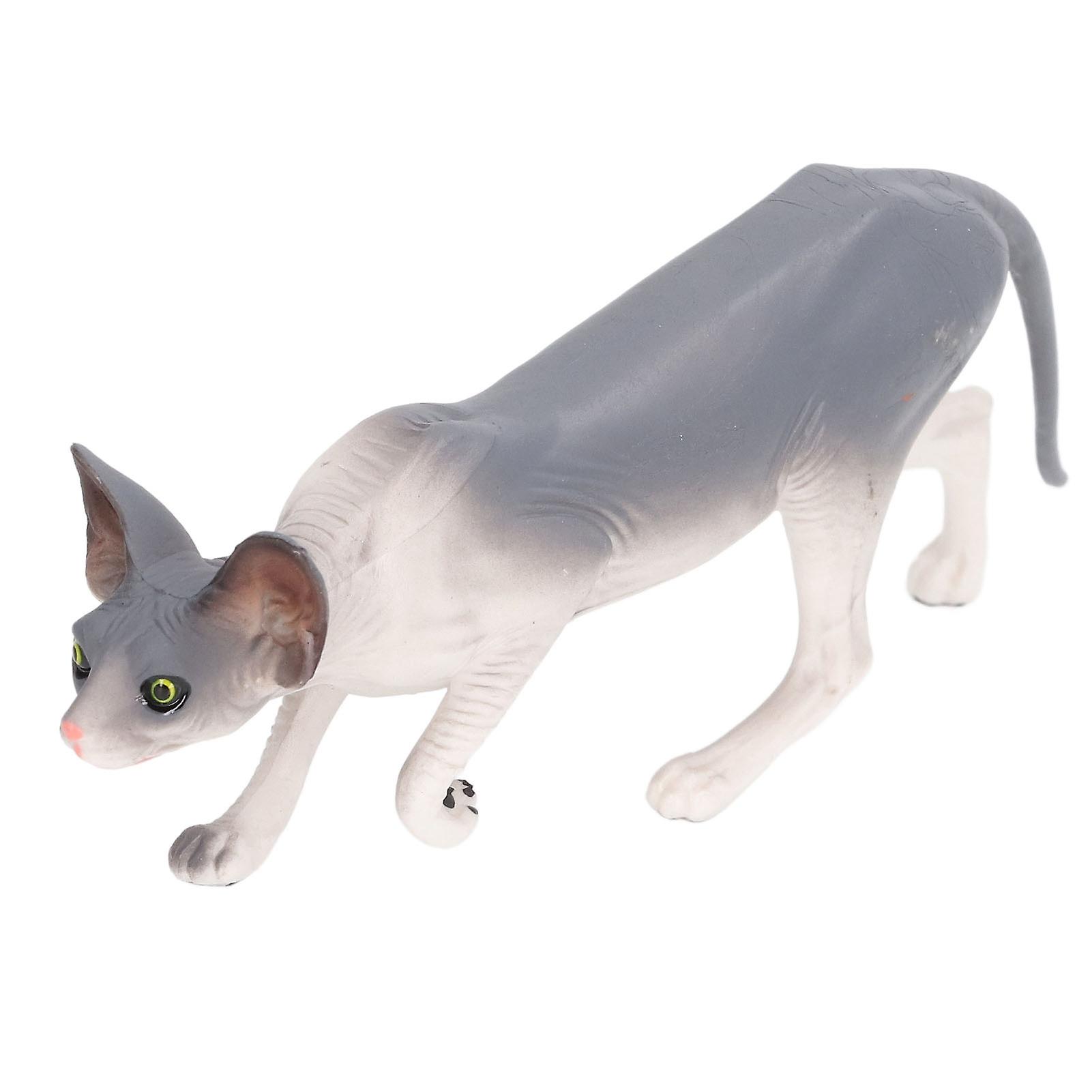 Simulation Hairless Cat Model Toy Vivid Small Pet Cat Figurines Toy for Kids Children Home Desktop Decoration PL127 1840