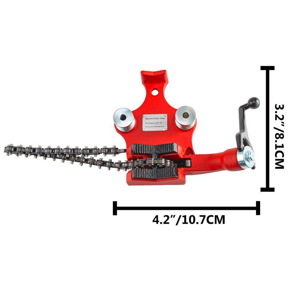 VEVOR 18 in. to 5 in. Screw Bench Chain Vises Pipe Capacity Heavy-Duty Bench Chain Pipe Vises (1-Piece) GJLGTHQ0000000001V0