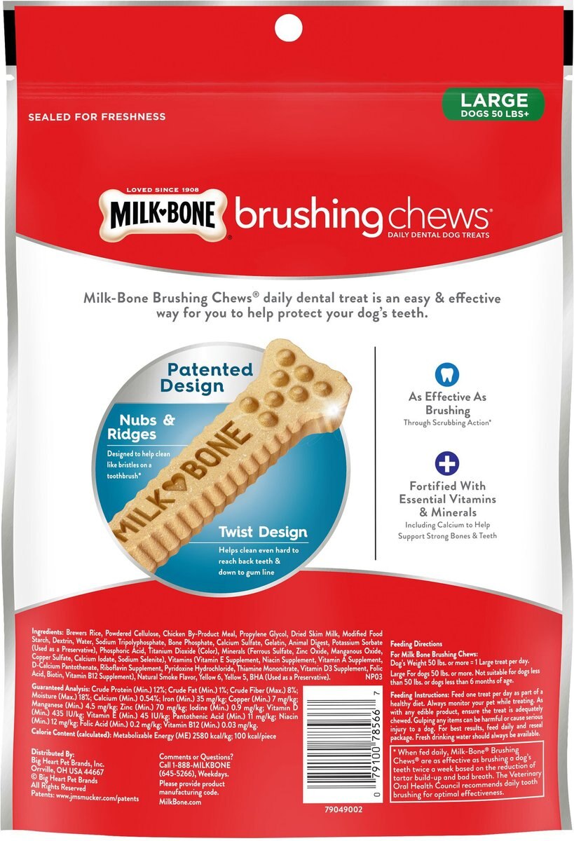 Milk-Bone Original Brushing Chews Daily Dental Large Dog Treats