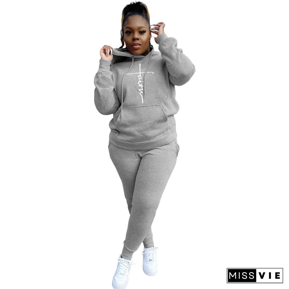 Plus Size Hoodies Sweatshirt Pants Tracksuit