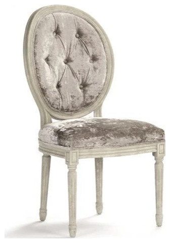 Chezare Medallion Side Chair Distressed Ivory   French Country   Dining Chairs   by Rustic Home Furniture Deco  Houzz