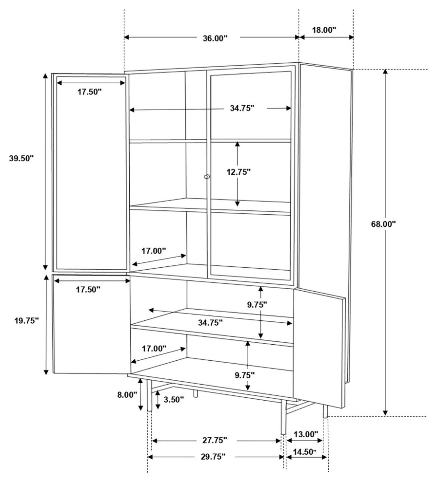 Santiago Rectangular 4 door Cabinet Matte Black   Modern   Accent Chests And Cabinets   by Modon  Houzz