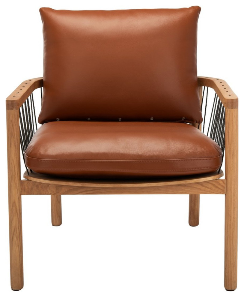 Gracie Mid Century Leather Chair   Midcentury   Armchairs And Accent Chairs   by Peachtree Fine Furniture  Houzz