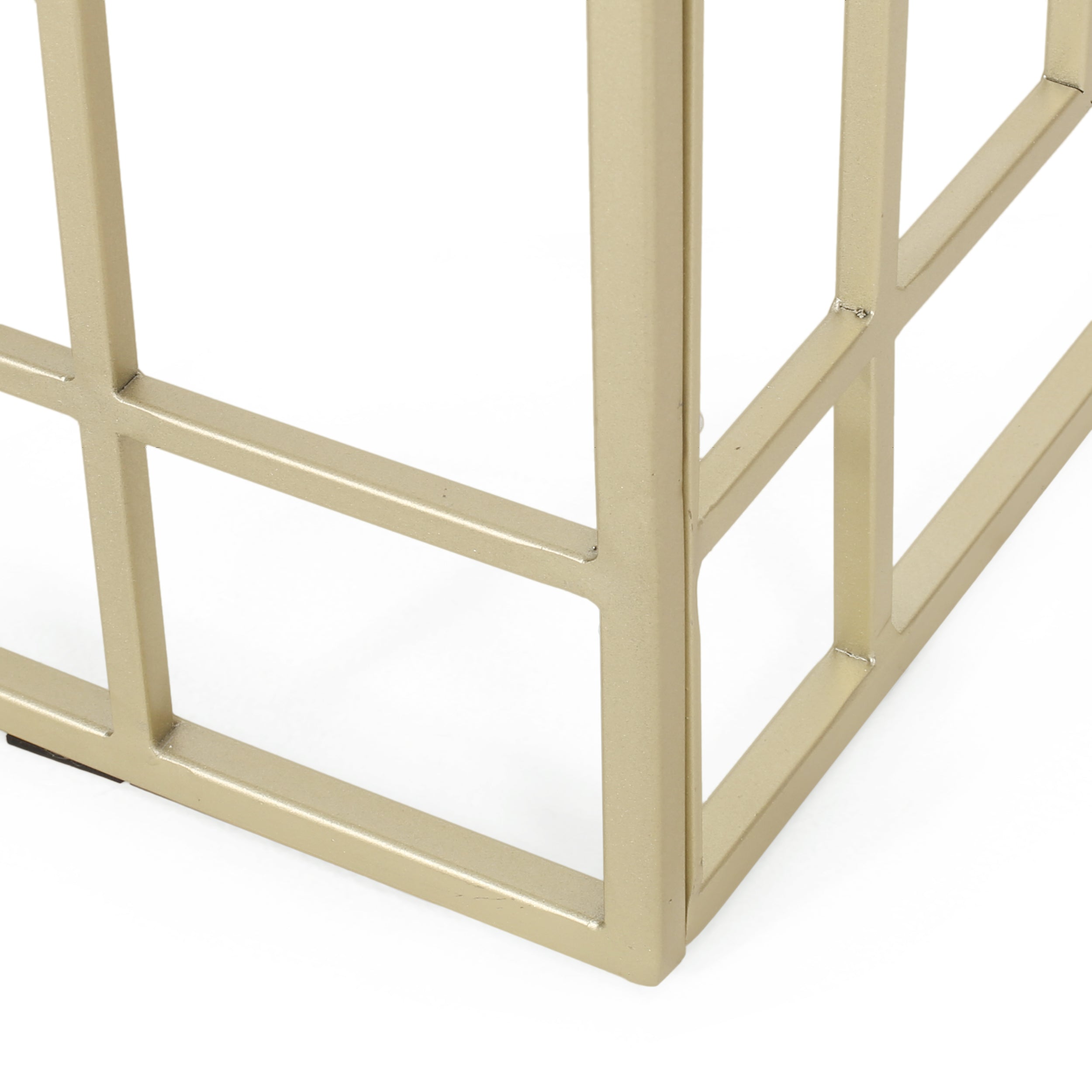 Filly Modern Glam Geometric Console Table, Gold and White