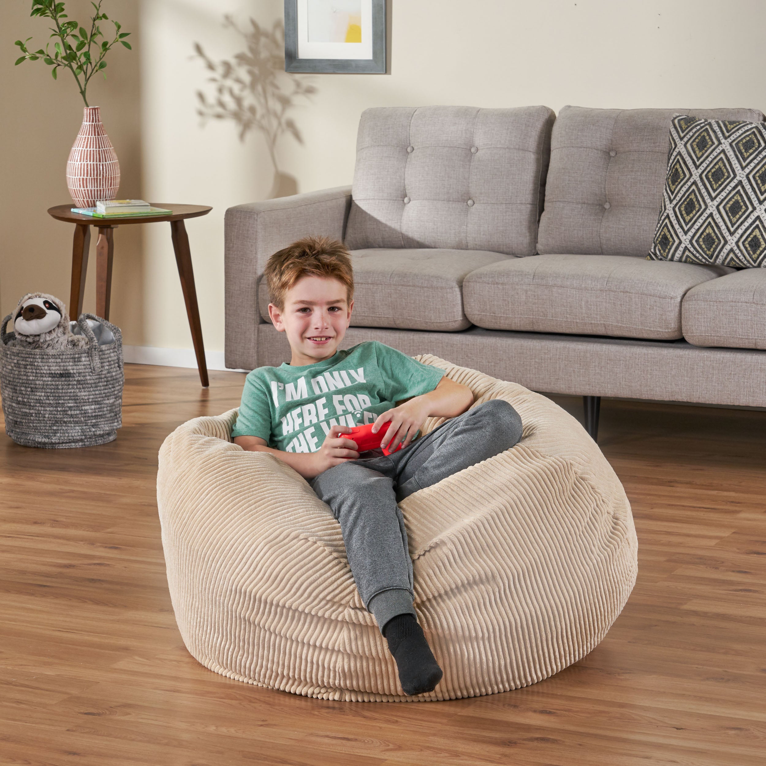 Germaine 3 Foot Modern Corduroy Beanbag