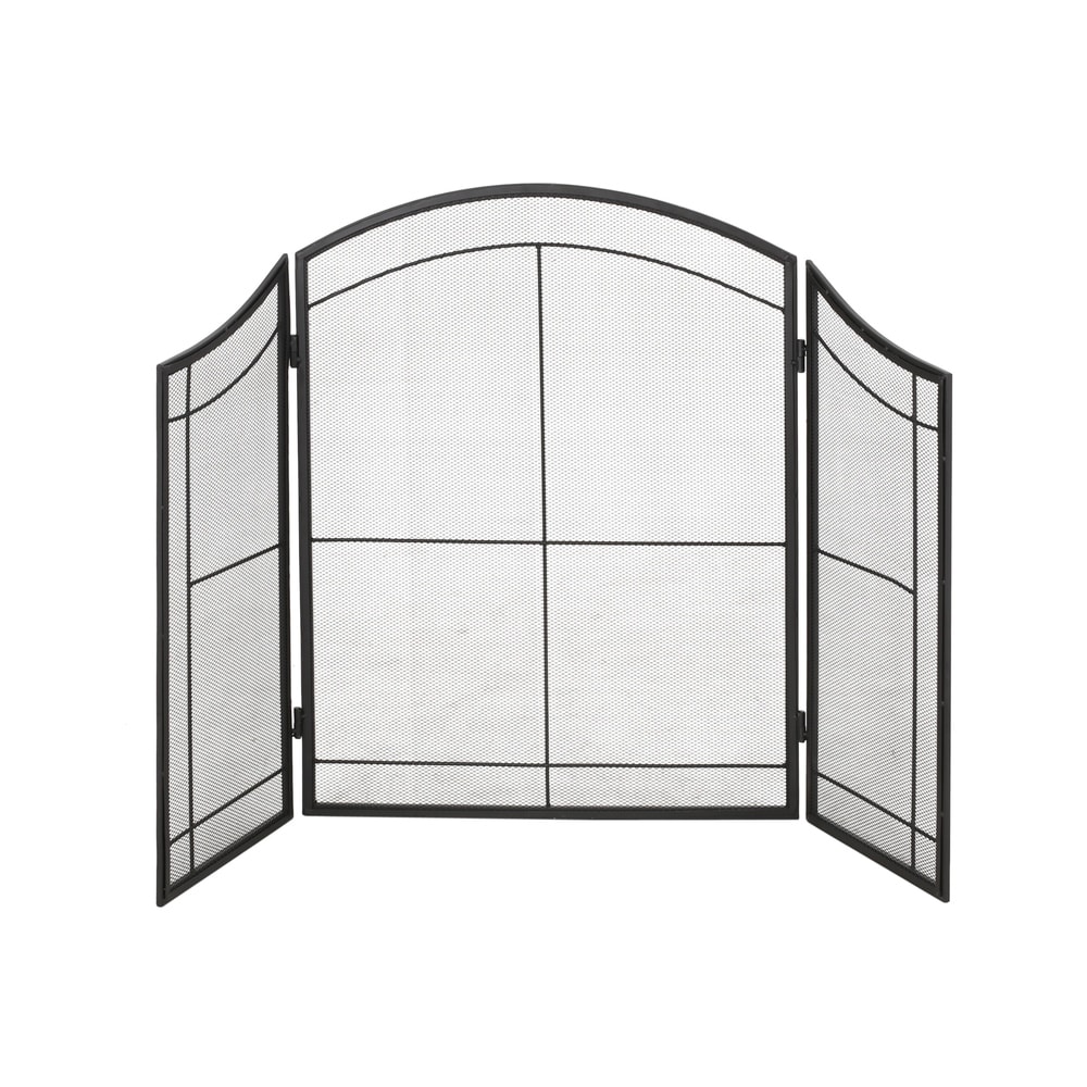 Belton Modern Iron Folding Fireplace Screen by Christopher Knight Home