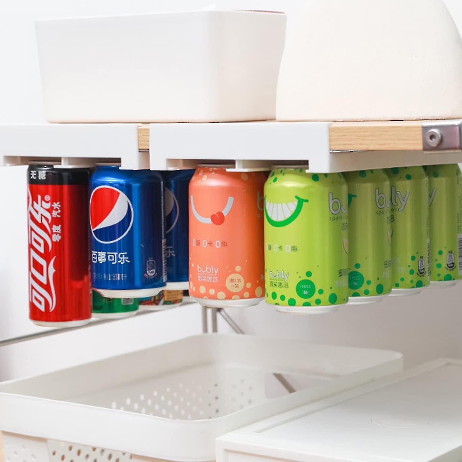 Soda Can Organizer For Refrigerator， Hanging Soda Can Organizer Beverage Can Dispenser Holder Refrigerator Shelf