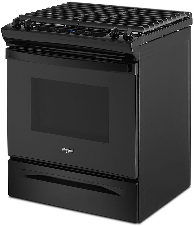 Whirlpool ADA 5 Cu. Ft. Black Gas Range With Frozen Bake Technology