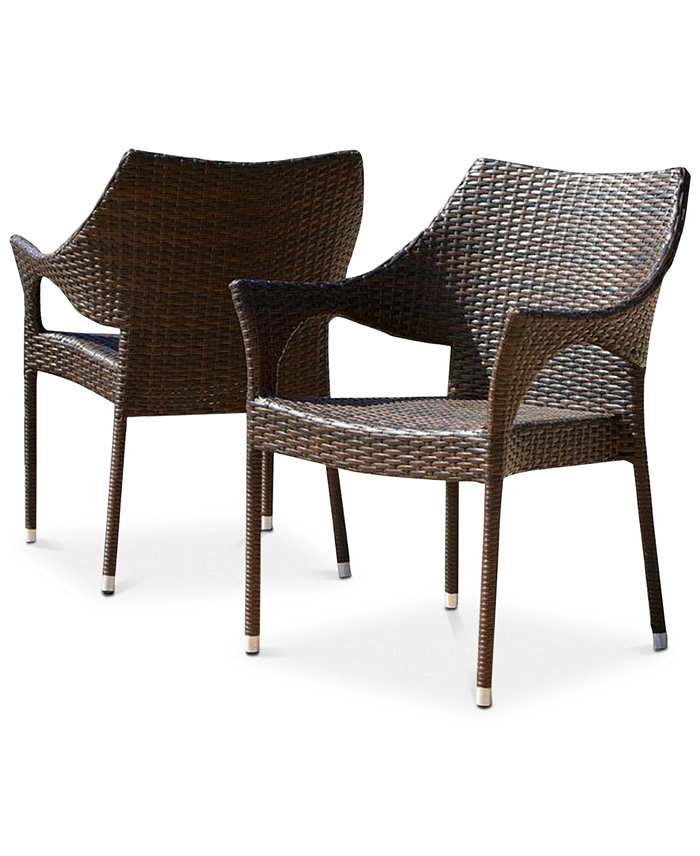 Noble House Set of 2 Chiese Wicker Chairs