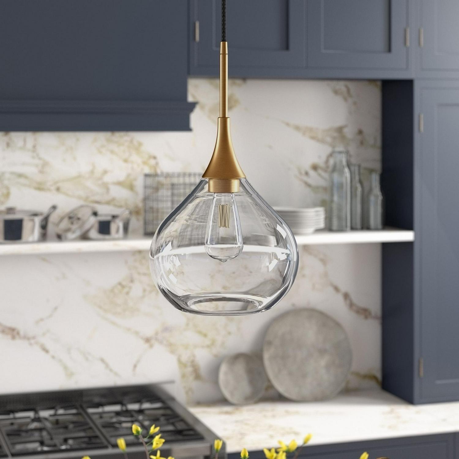 EvelynandZoe Mid-Century Modern Pendant with Clear Glass Shade