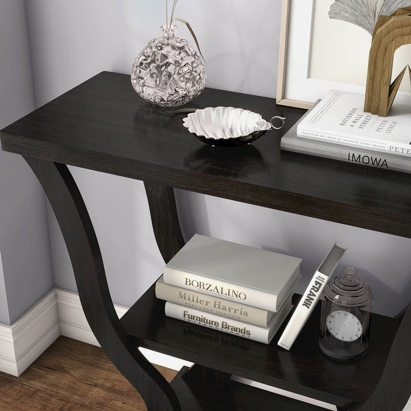 DH BASIC Espresso 39-inch Storage Console Table by Denhour