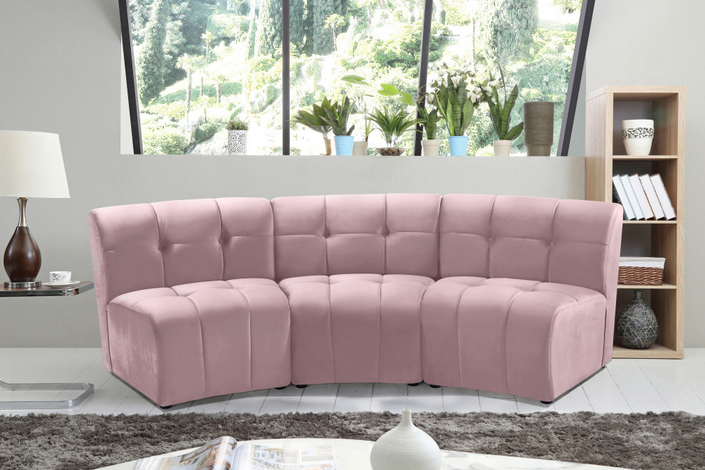 Limitless Modular Velvet 1 Piece Sectional   Contemporary   Sofas   by Meridian Furniture  Houzz