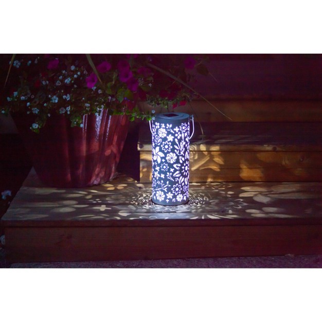 X 5 quot Punched Metal Solar Outdoor Lantern Allsop