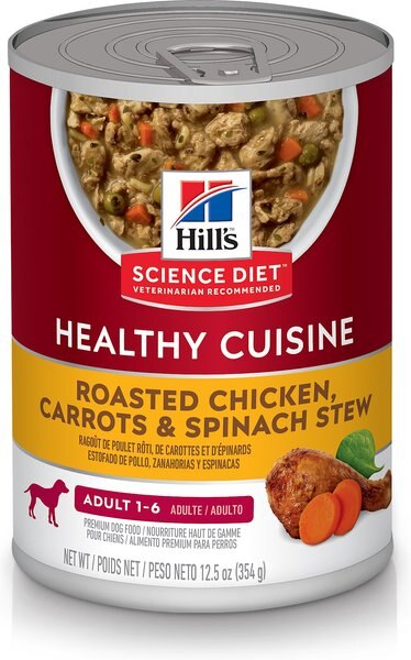 Hill's Science Diet Adult Healthy Cuisine Roasted Chicken， Carrots and Spinach Stew Canned Dog Food