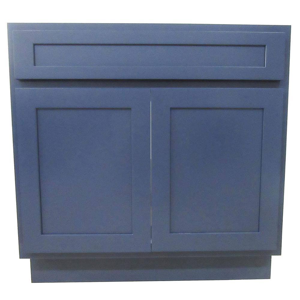 Vanity Art 30 in. W x 21 in. D x 32.5 in. H 2-Doors Bath Vanity Cabinet without Top in Blue VA4030-BLUE