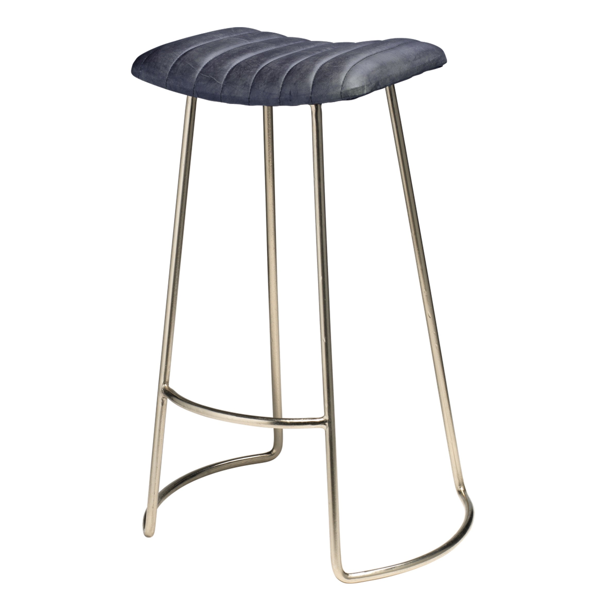 Alden Décor Logan Leather Bar Stool， Grey