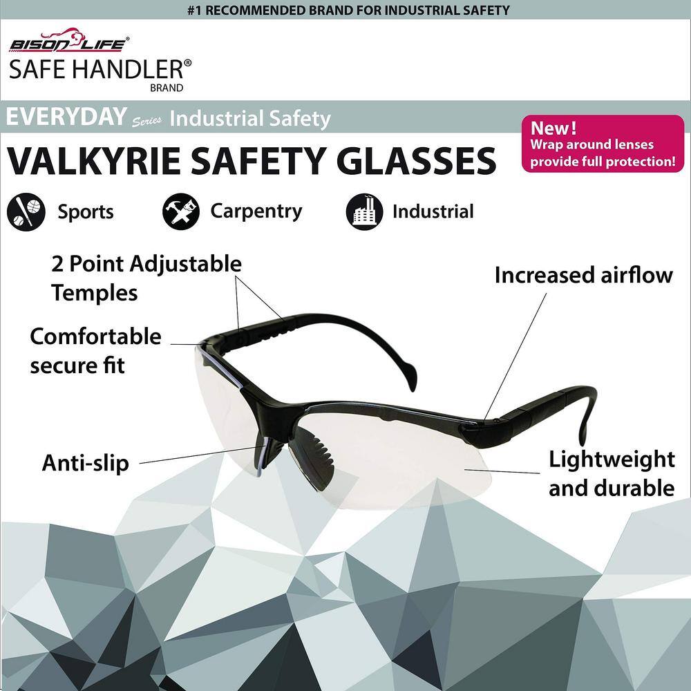 Safe Handler Multi-Color Valkyrie Interchangeable Color Lens Black Temple Safety Glasses Kit 5 Lens Set SH-VKSG-CLBKT-MS17-5LSET