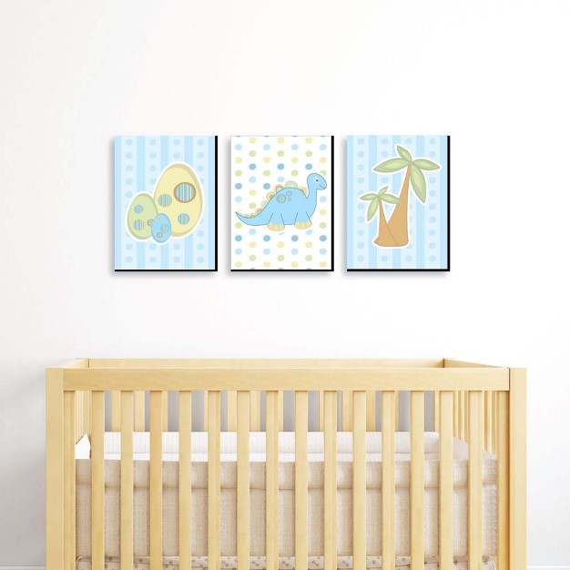 Big Dot Of Happiness Baby Boy Dinosaur Dino Nursery Wall Art And Kids Room Decorations Gift Ideas 7 5 X 10 Inches Set Of 3 Prints