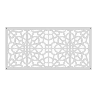 Barrette Outdoor Living 2 ft. x 4 ft. Fretwork White Polypropylene Decorative Screen Panel 73004785