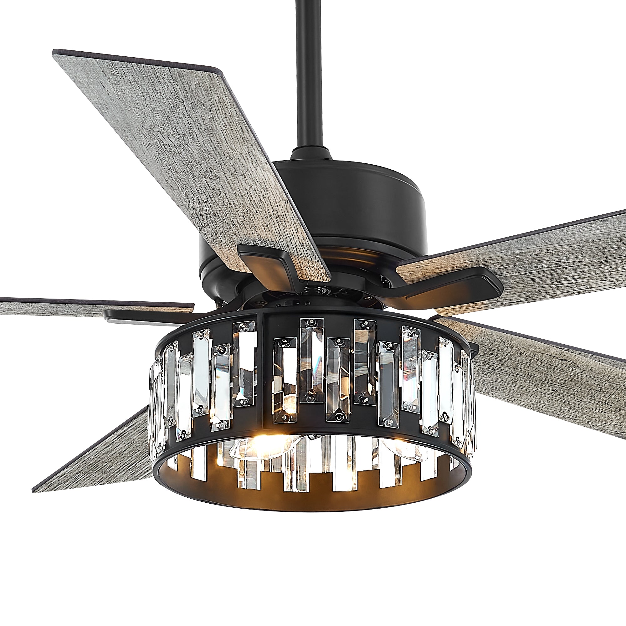 52-in Black Farmhouse Indoor Ceiling Fan with Light Remote (5-Blade)